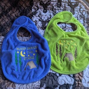 Camping Themed Baby Bibs 'Sleep Under The Stars'